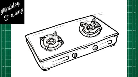 sketch of a gas stove